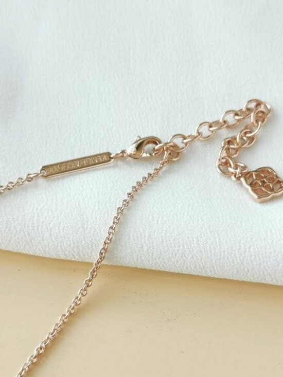 Kendra Scott Elisa Pendant Necklace Rose Gold White Drusy - Picture 3 of 3